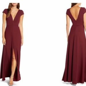 Jenny Yoo Cara bridesmaids dress in color hibiscus